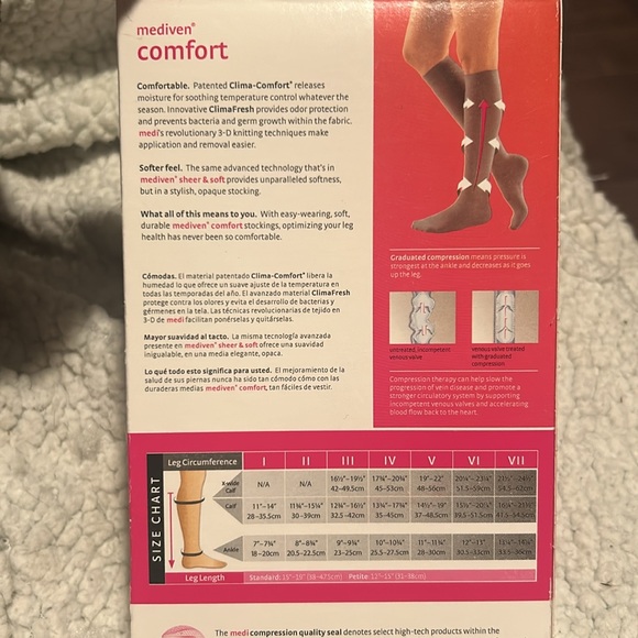 Mediven 47457 compression calf stocking 20-30mmHg open toe ebony VII - Picture 4 of 6